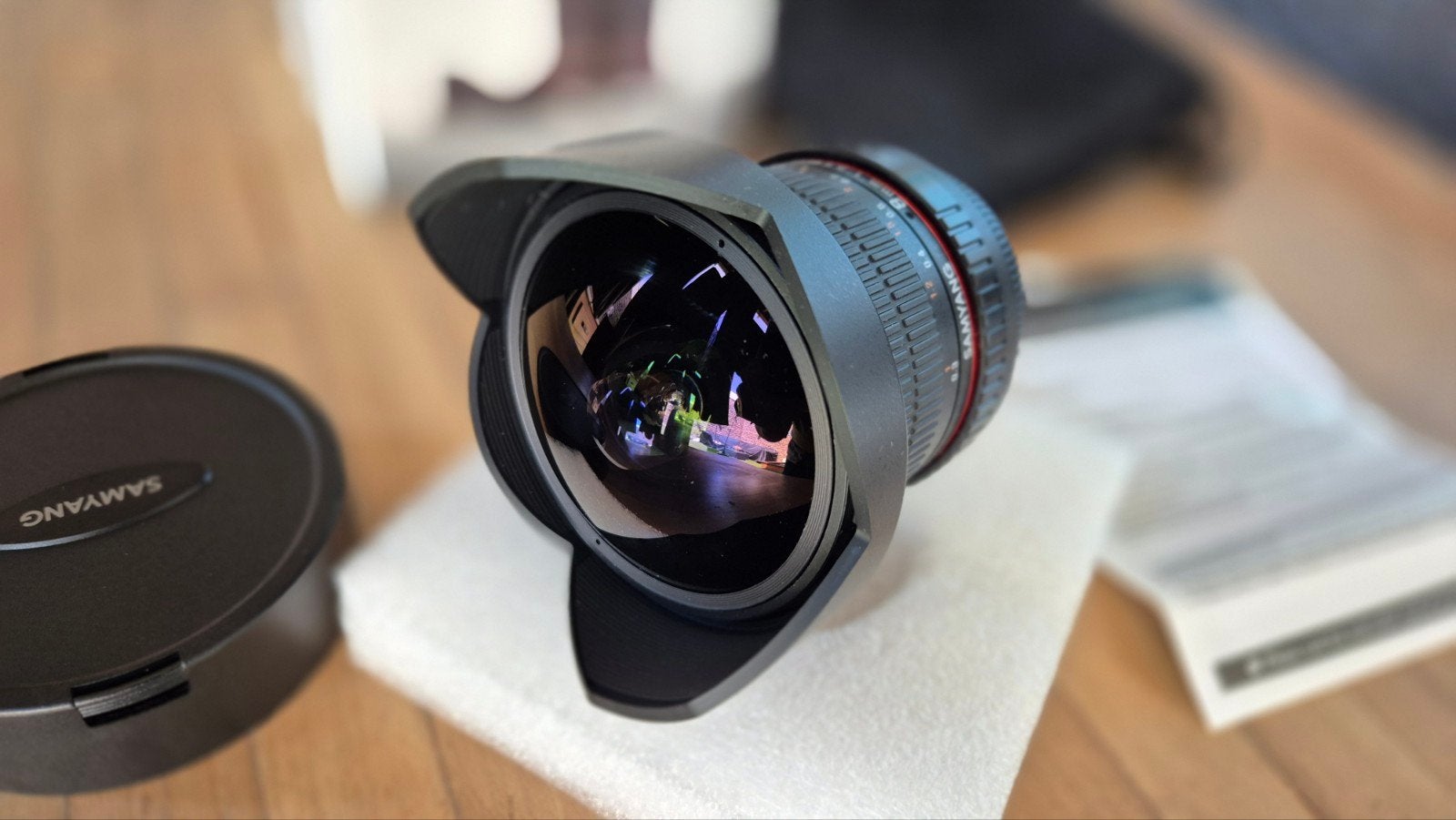Samyang F3.5/8mm Fisheye CS II lens voor Canon, Ophalen of Verzenden, Zo goed als nieuw, Groothoek Fisheye-lens