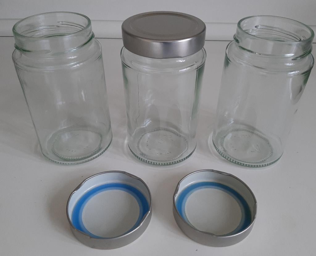 glazen potjes met deksel, Ophalen, Zo goed als nieuw