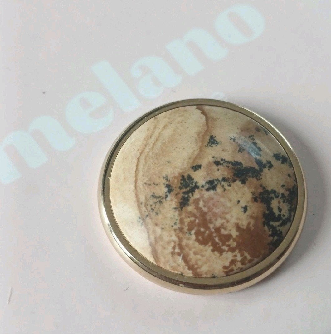 Melano Kosmic goudkleurige picture jasper 28mm, Verzenden, Nieuw, Overige merken