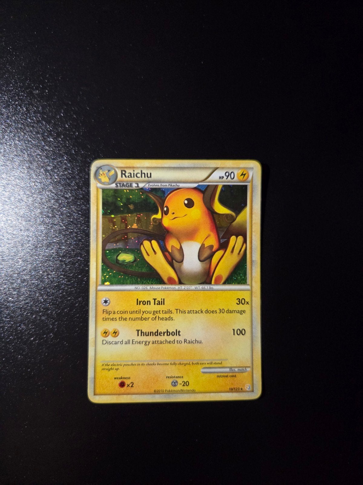 Raichu 10/123 Pokemon Heart Gold Soul Silver holo, Hobby en Vrije tijd, Verzamelkaartspellen | Pokémon, Ophalen of Verzenden, Zo goed als nieuw