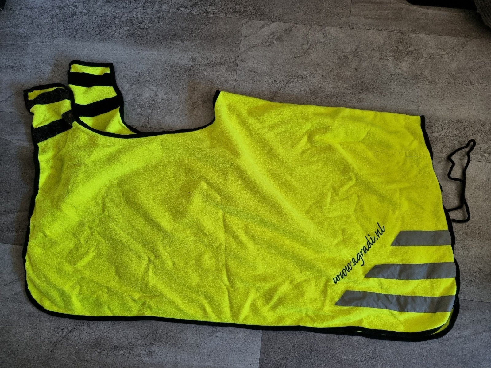 Reflectie fleecedeken, Gebruikt, Cob (M), Geel, Klittenbandsluiting