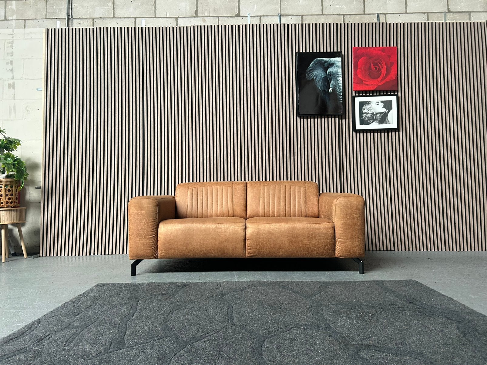 GRATIS LEVERING 2,5 Zits Bank Cognac 187X93 GEREINIGD, 150 tot 200 cm, Tweepersoons, Ophalen of Verzenden, Zo goed als nieuw