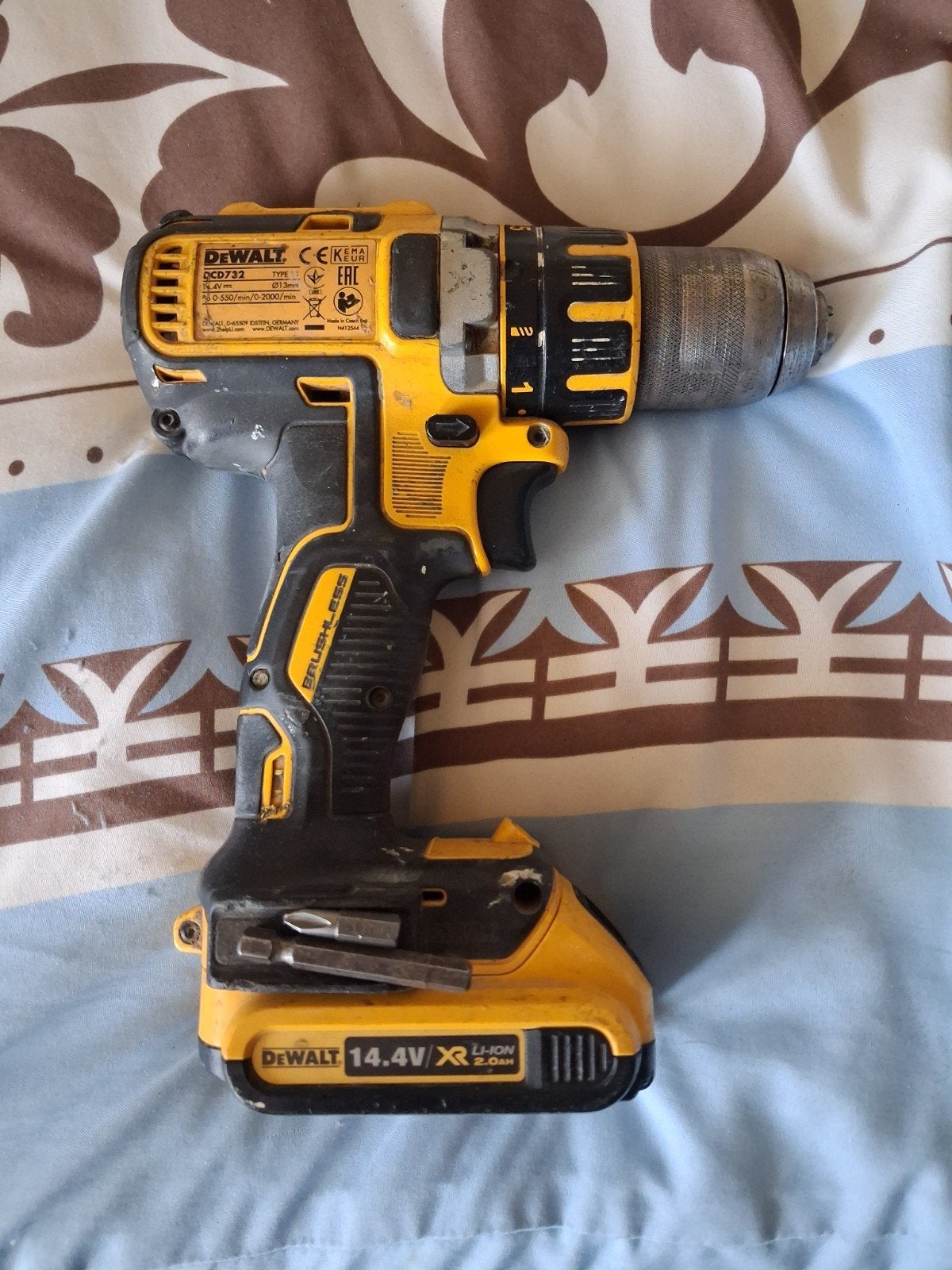 Dewalt DCD732 Boor- en Schroefmachine 14.4V XR Li-Ion, Doe-het-zelf en Verbouw, Gebruikt, Variabele snelheid, Ophalen of Verzenden