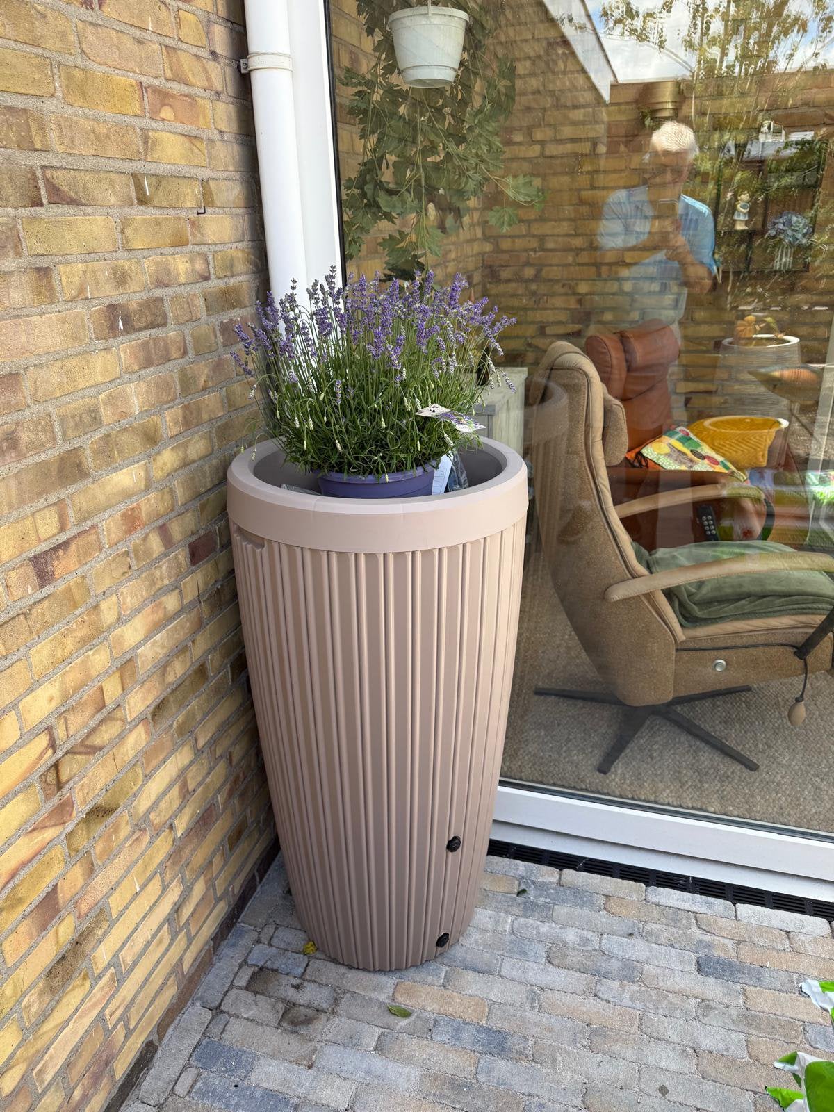 Vita Regenton Mika taupe 240 ltr incl. vulautomaat, Ophalen, Kunststof, Met kraantje, 150 liter of meer