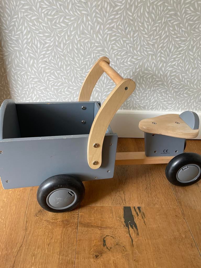 Bandits and Angels Bakfiets Loopfiets, Kinderen en Baby's, Speelgoed | Houten speelgoed, Ophalen, Gebruikt