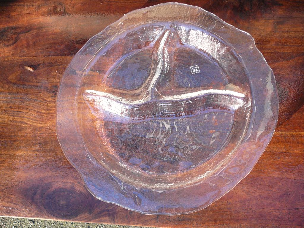 prachtige glazen schaal IVV Italy 36cm, Antiek en Kunst, Ophalen