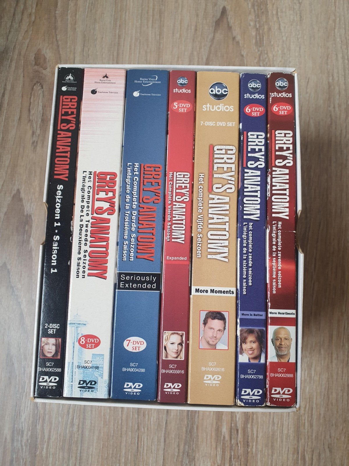 Grey's Anatomy Seizoen 1 t/m 7 DVD Boxset, Cd's en Dvd's, Ophalen of Verzenden, Seizoen 3, Vanaf 12 jaar, Inclusief doosje