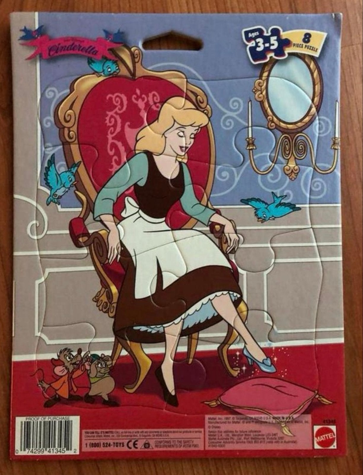 Cinderella Puzzel 8 Stukjes - Zo Goed als Nieuw, Ophalen of Verzenden, Minder dan 10 stukjes, Zo goed als nieuw, 2 tot 4 jaar