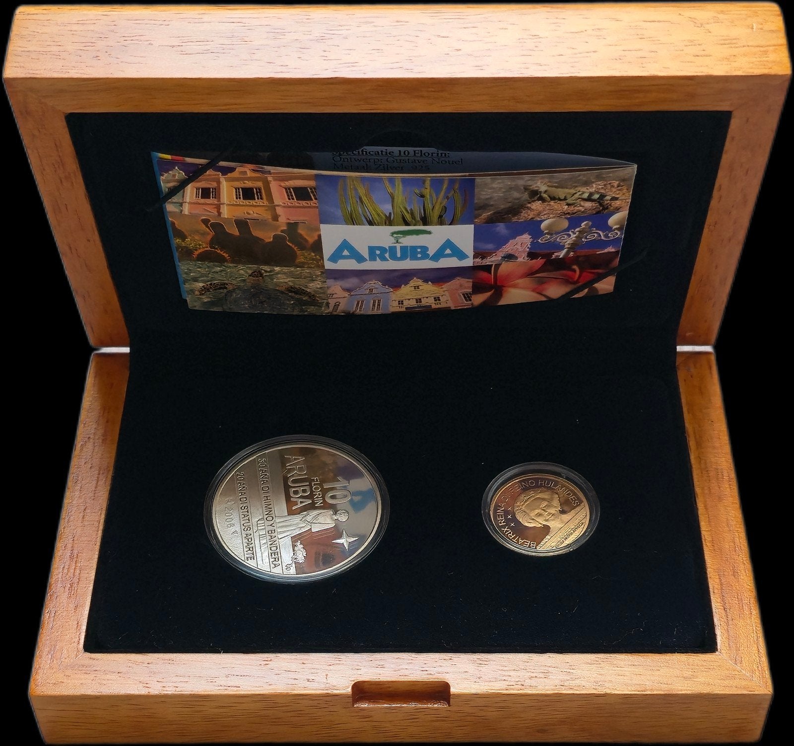 Aruba 10 Florin Zilver | 25 Florin Goud Muntenset, Ophalen of Verzenden, Overige typen