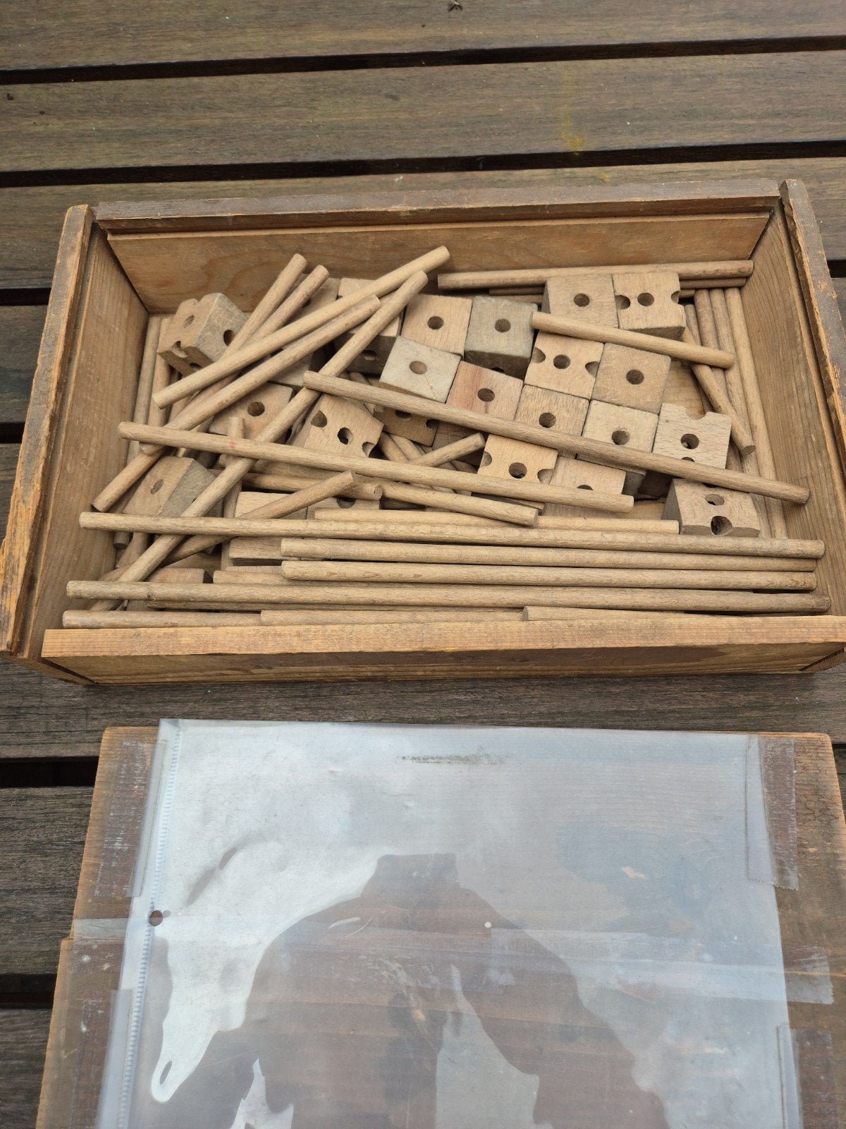 Vintage Houten Bouwset met Handleidingen, Antiek en Kunst, Ophalen of Verzenden