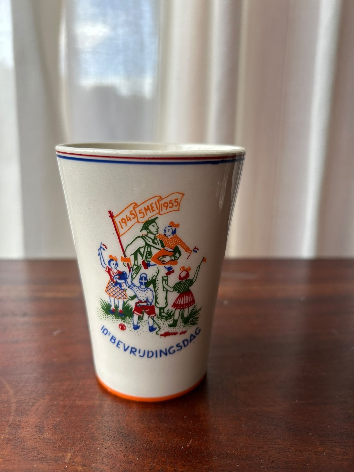 Vintage Mosa Maastricht Bevrijdingsdag 1945-1955 borrelglas, Antiek en Kunst, Ophalen of Verzenden