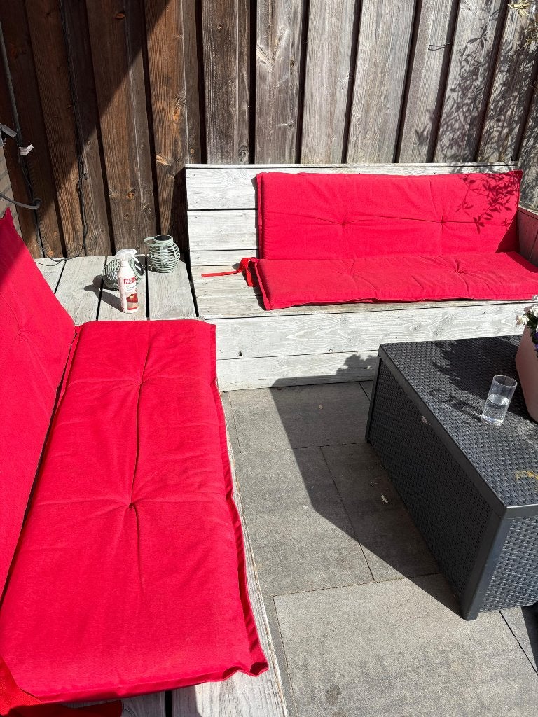 Steigerhouten loungeset, Ophalen, Gebruikt, 6 zitplaatsen, Bank