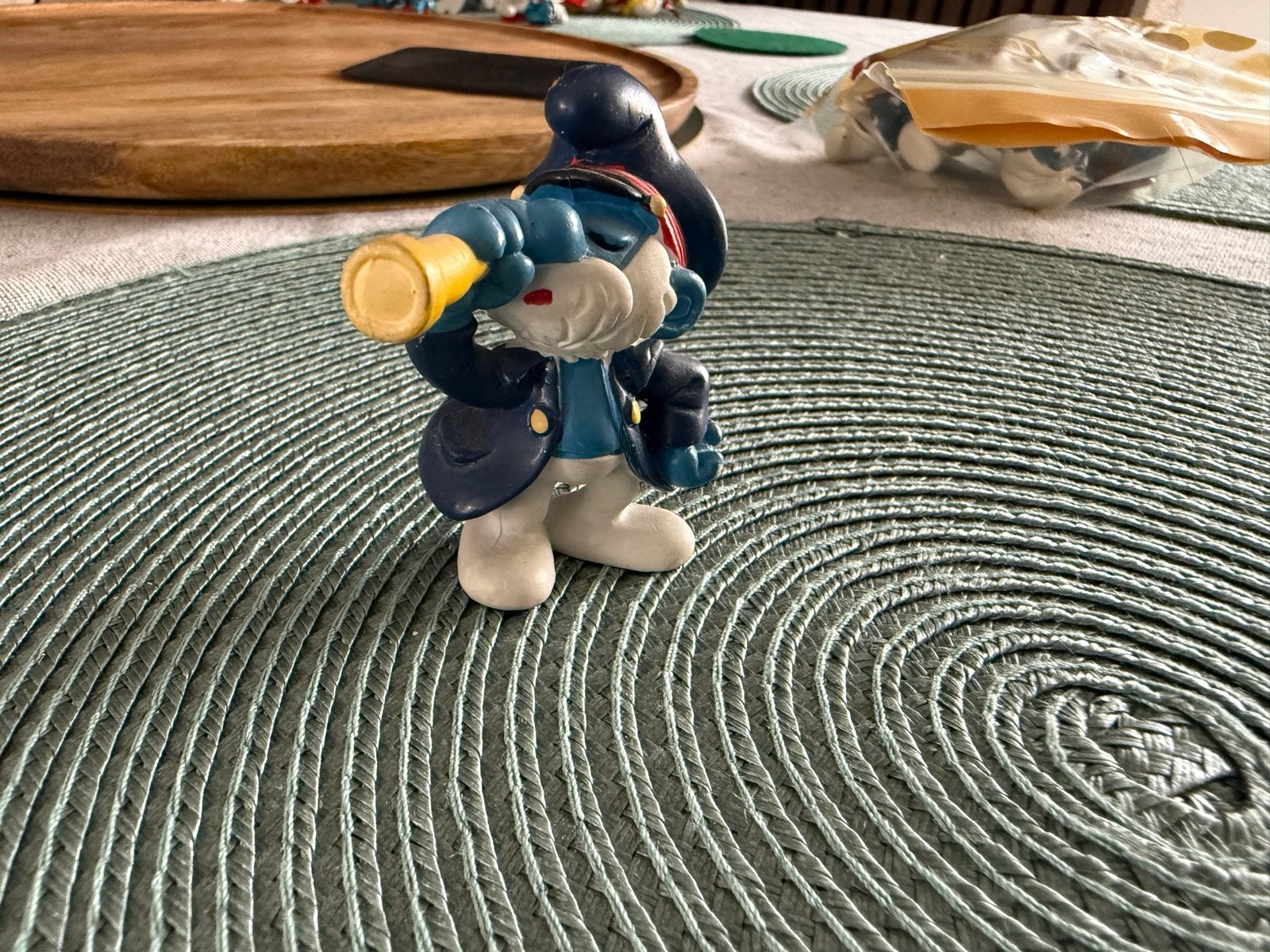 Vintage Smurf blauwe Kapitein Schleich 1981 - Prima Staat, Verzamelen, Poppetjes en Figuurtjes, Ophalen of Verzenden, Gebruikt