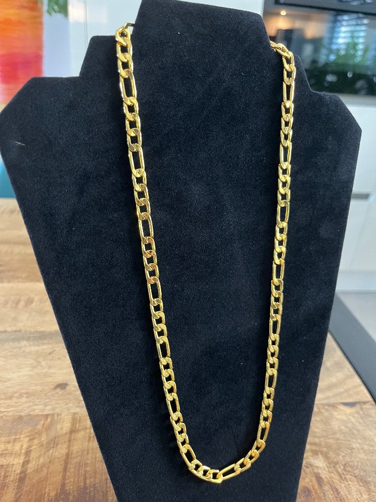 Ketting Figaro schakel Goud verguld 60 CM -NIEUW-, Ophalen of Verzenden, Nieuw, Goud, Overige materialen