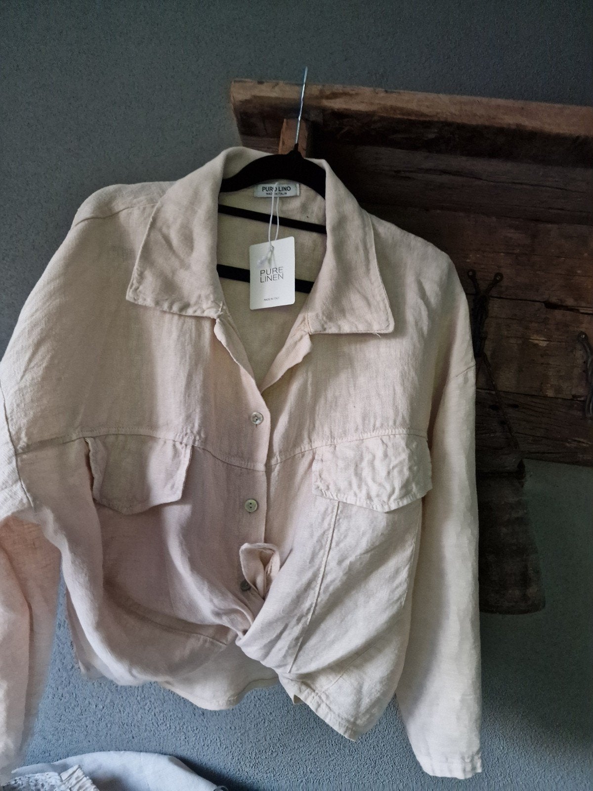 puro lino tweedelig nieuw creme beige, Ophalen of Verzenden, Nieuw, Maat 38/40 (M), Beige
