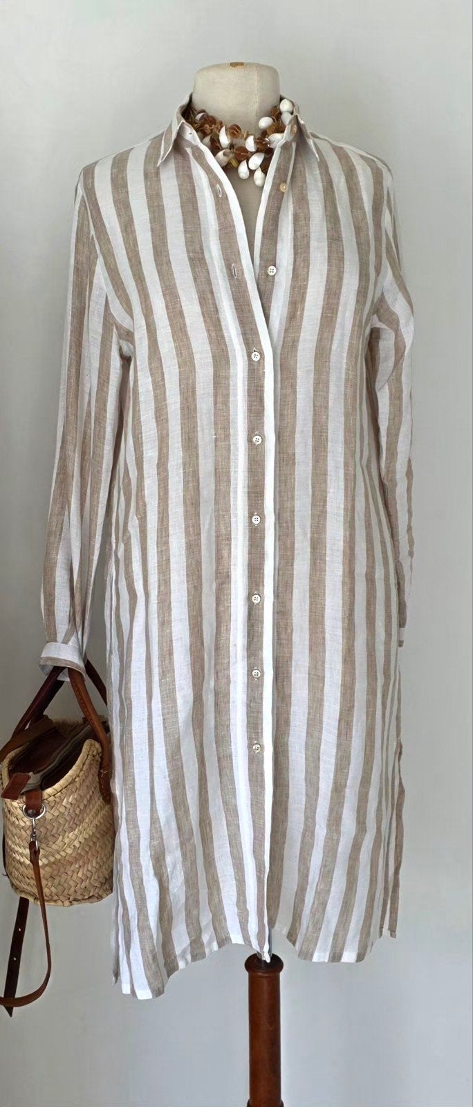 Pauw Xacus linnen jurk/ tuniek 40/42, Kleding | Dames, Verzenden, Beige, Zo goed als nieuw, Pauw Xacus