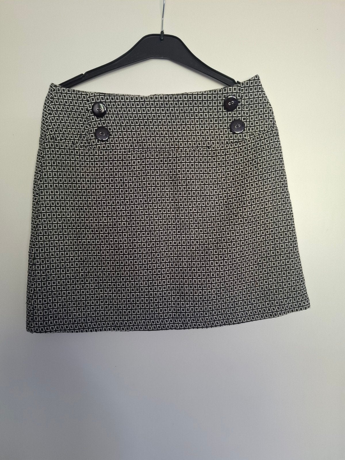 Leuke mini rok met patroon - Maat 36, Zwart, Ophalen of Verzenden, Maat 36 (S), Gedragen