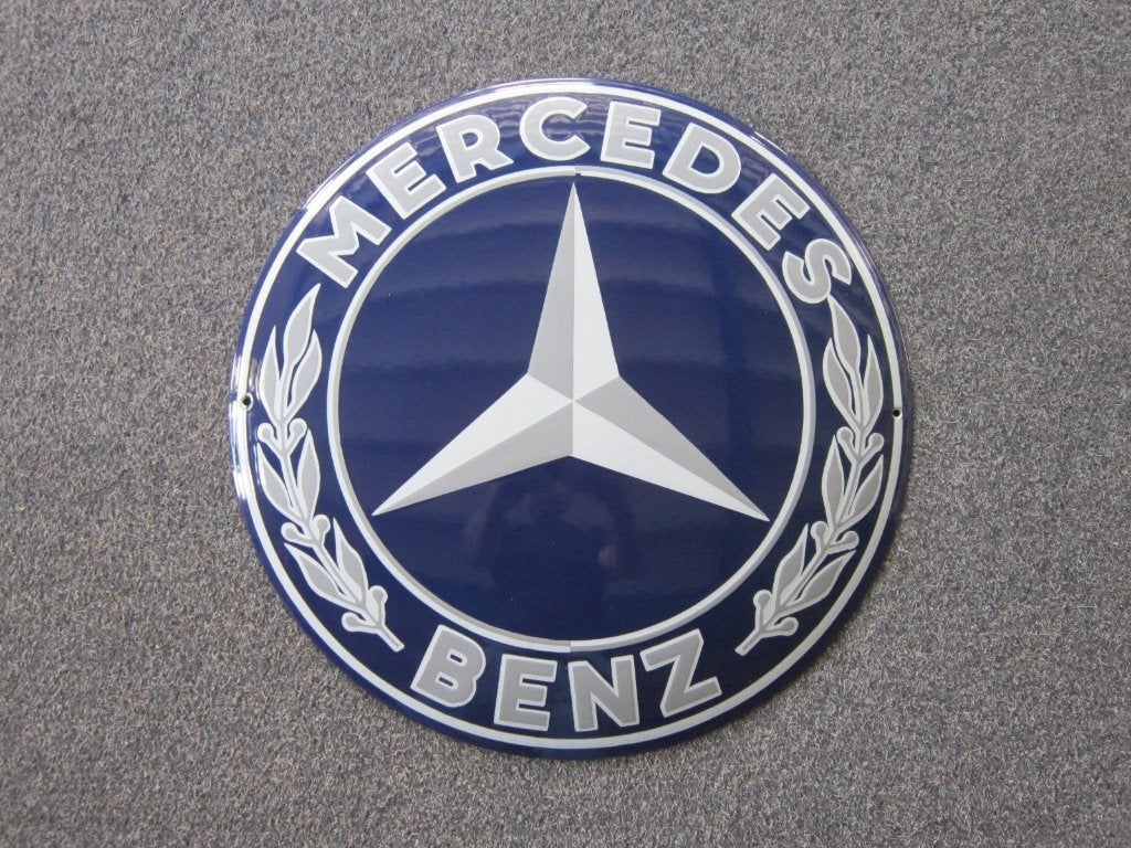 MERCEDES EMAILLE RECLAMEBORD, Ophalen, Zo goed als nieuw, Reclamebord