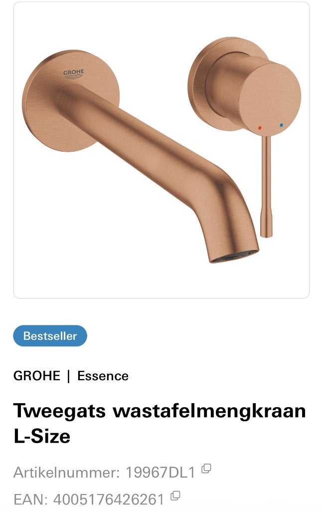 Grohe Essence New inbouwkraan L size, Verzenden, Zo goed als nieuw, Rvs, Wastafel