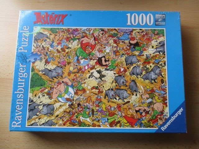 Asterix puzzel  1000 stukjes  Jacht op everzwijnen  Ravensbu, Ophalen of Verzenden, 500 t/m 1500 stukjes, Zo goed als nieuw