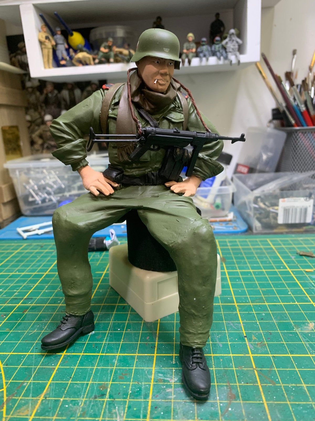 Germany ww2 motor rijder schaal 1:9 reizen gebouwd, Ophalen of Verzenden, Gebruikt, Groter dan 1:35, Figuur of Figuren