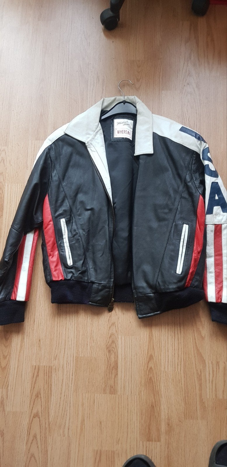 Lederen jas USA, Ophalen of Verzenden, Tweedehands, Jas | leer