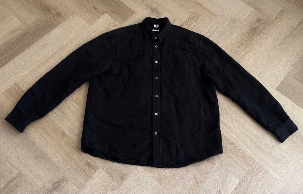 Arket man RELAXED LINEN SHIRT, Ophalen, Zwart, Lange mouw, Arket