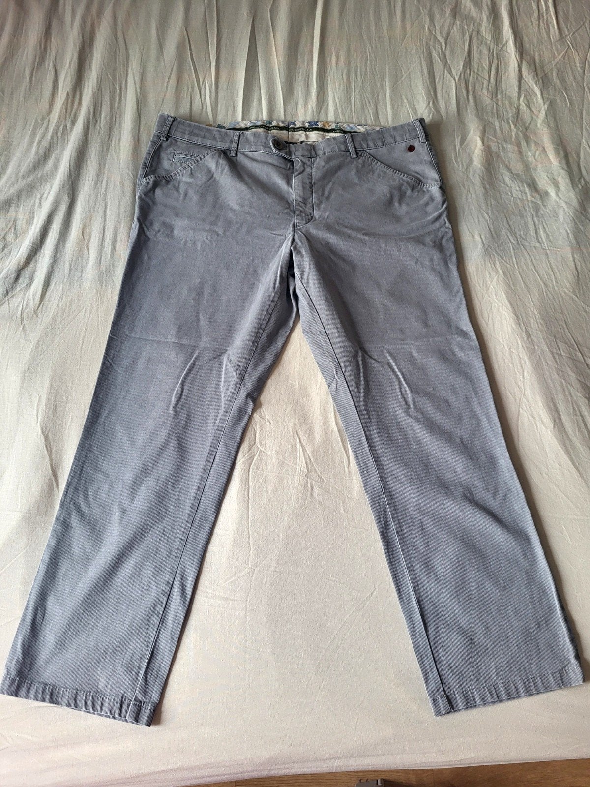 Prachtige MEYER Chicago Chino Broek Bio Katoen, Ophalen of Verzenden, Zo goed als nieuw, Grijs, Maat 56/58 (XL)