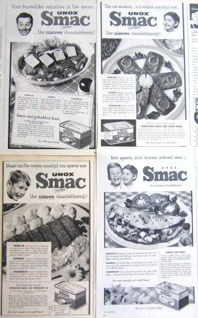 19 vintage advertenties reclames Unox Smac 1956-60, Verzamelen, Ophalen of Verzenden, Gebruikt, Overige typen
