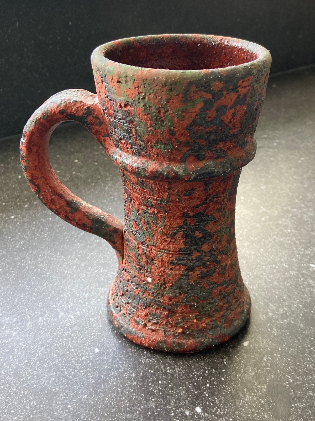 Mooie rood aardewerk vaas kan Potterie Steenenkop Brutalist, Ophalen of Verzenden