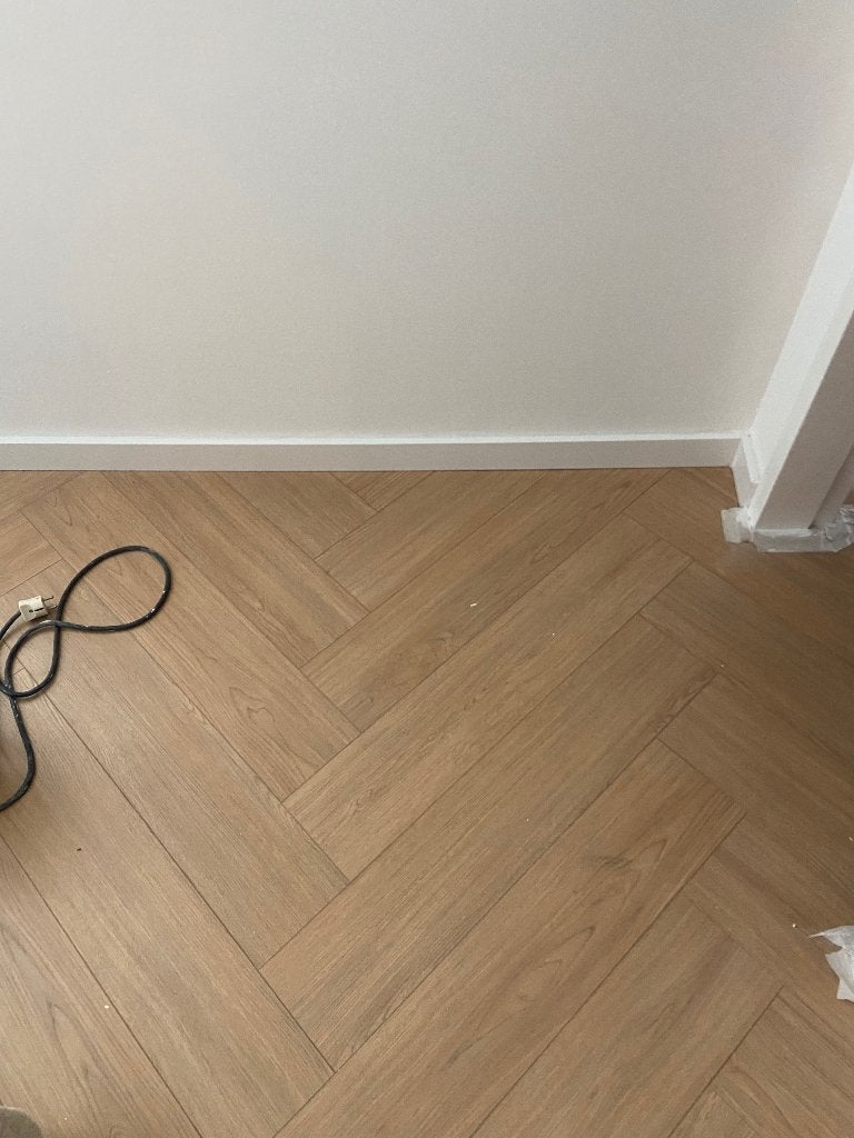 Restpartij Laminaat Aders Naturel Eiken Visgraat, Ophalen, 50 tot 150 cm, Nieuw, Minder dan 5 m²