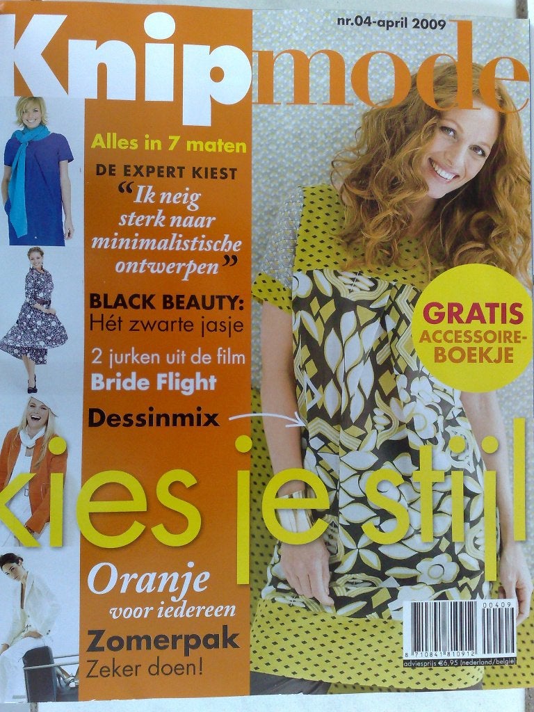 Knipmode kledingpatronen april nr. 4 / 2009, Hobby en Vrije tijd, Verzenden, Zo goed als nieuw, Vrouw, Knipmode