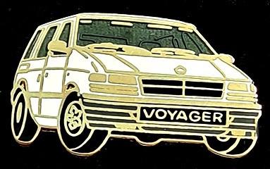 Chrysler Voyager- wit emaille, Verzenden, Nieuw, Transport, Speldje of Pin