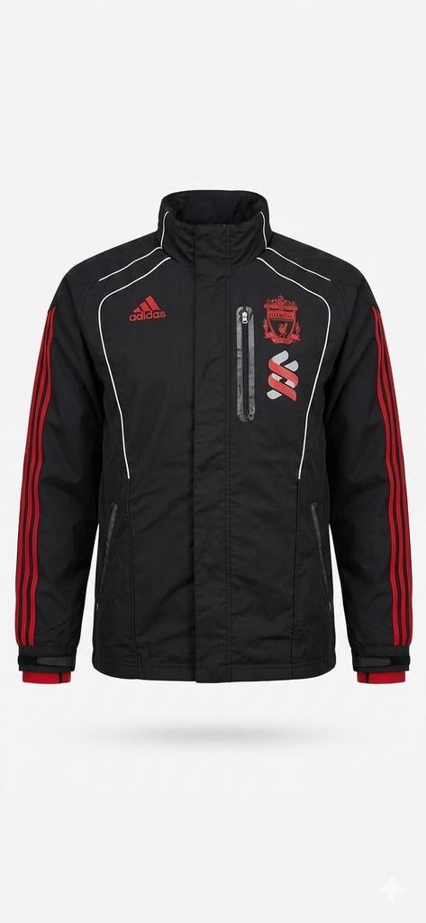 Vintage Adidas Liverpool FC Trainingsjack Zwart/Rood, Ophalen of Verzenden, Gebruikt