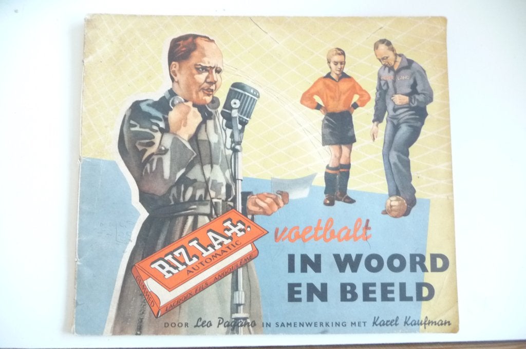 VOETBALT IN WOORD EN BEELD RIZLA PLAATJES ALBUM 1956, Verzenden, Zo goed als nieuw, Overige binnenlandse clubs RIZLA, Plaatjesalbum