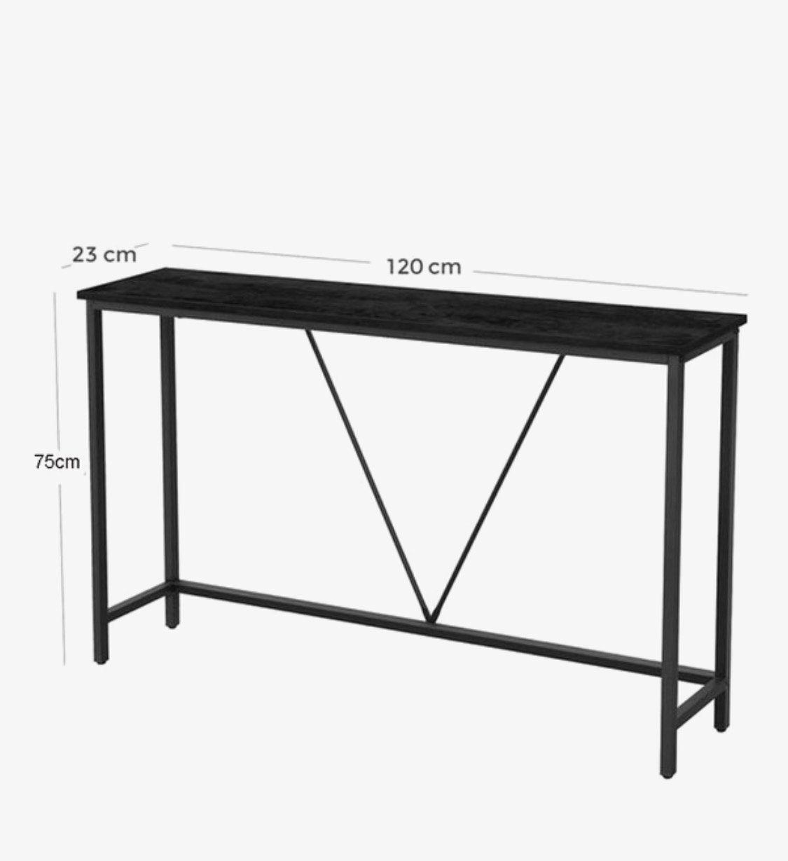 Smalle console tafel, zwart, 120x23x75 cm LET OP %70actie, Huis en Inrichting, Tafels | Sidetables, 7021br, 100 tot 150 cm, Nieuw