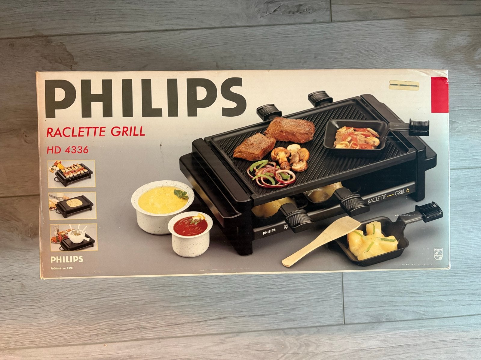 Philips Raclette Grill HD 4336 - Compleet en in doos, Ophalen of Verzenden, Zo goed als nieuw, 4 t/m 7 personen