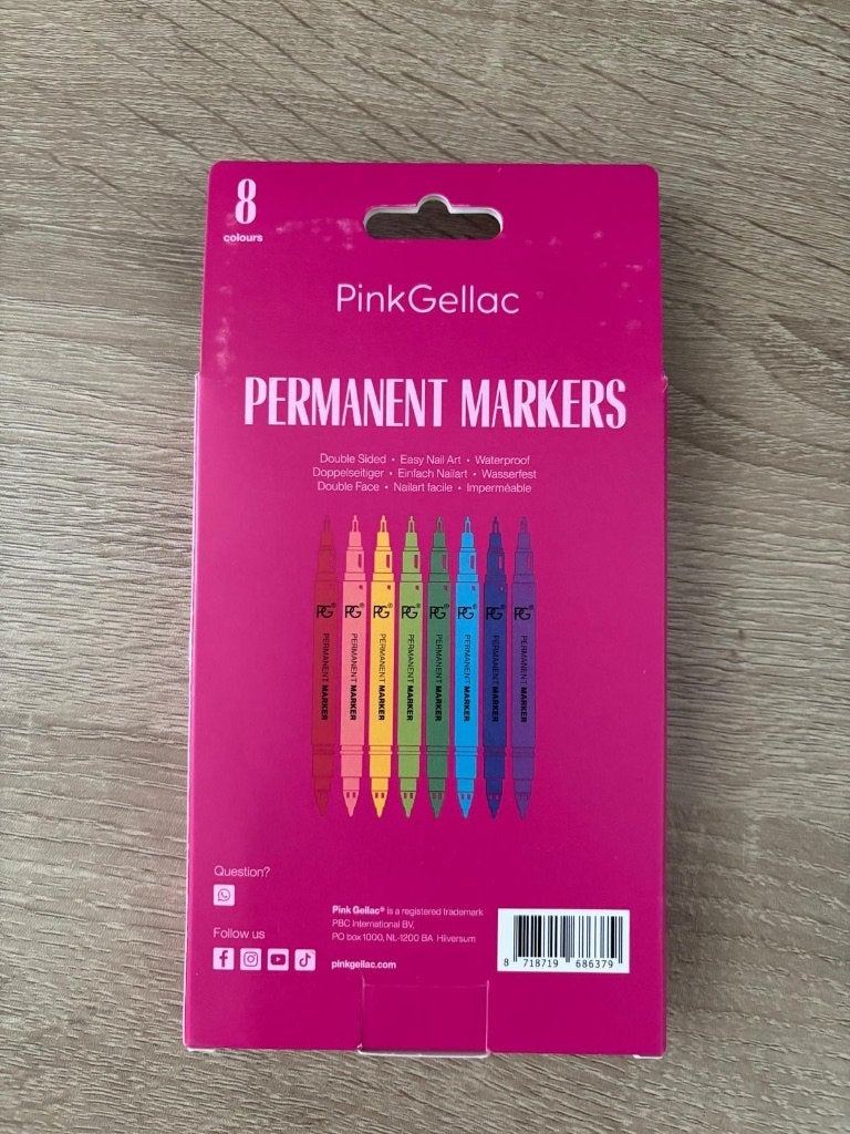 Pink Gellac Permanent Markers, Overige kleuren, Nieuw, Ophalen of Verzenden, Handen en Nagels