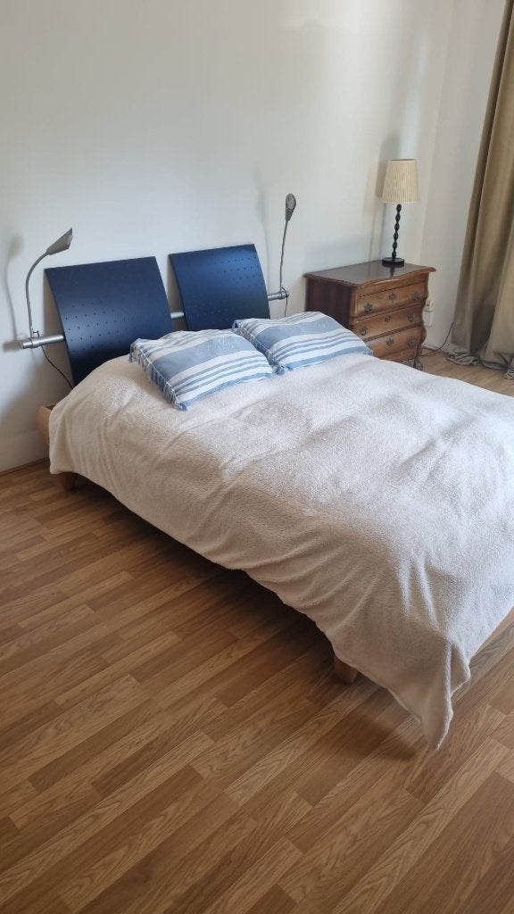 Bed, Ophalen, Gebruikt, Blauw, Tweepersoons