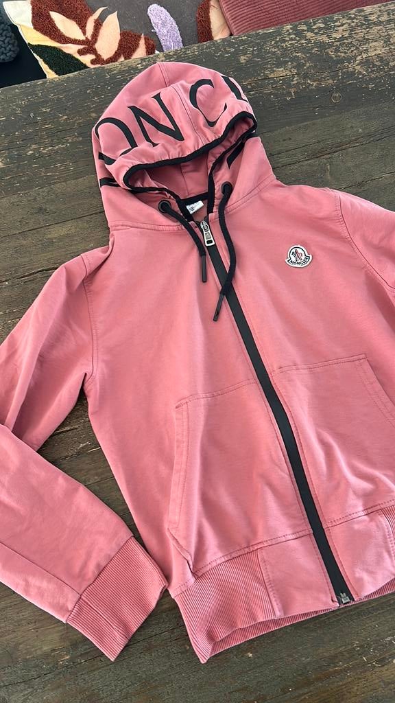 Moncler vest M oud roze sweater hoodie, Ophalen of Verzenden, Zo goed als nieuw, Roze