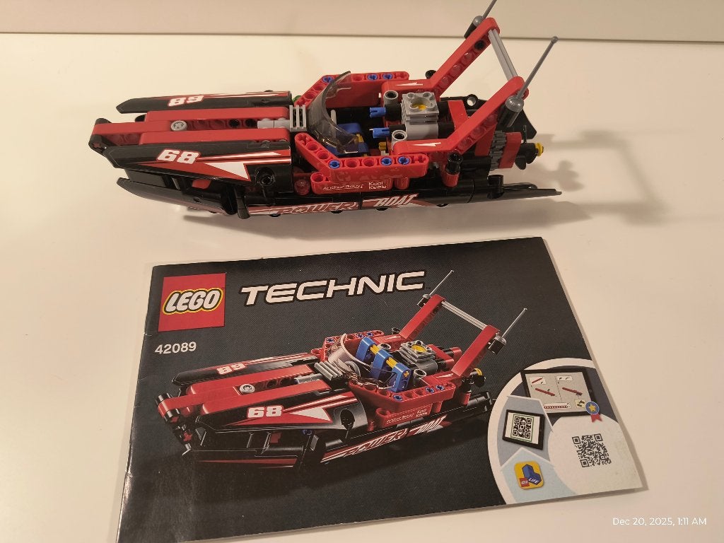 LEGO Technic 42089 Power Boat met boekje, Lego, Ophalen of Verzenden, Zo goed als nieuw, Compleet