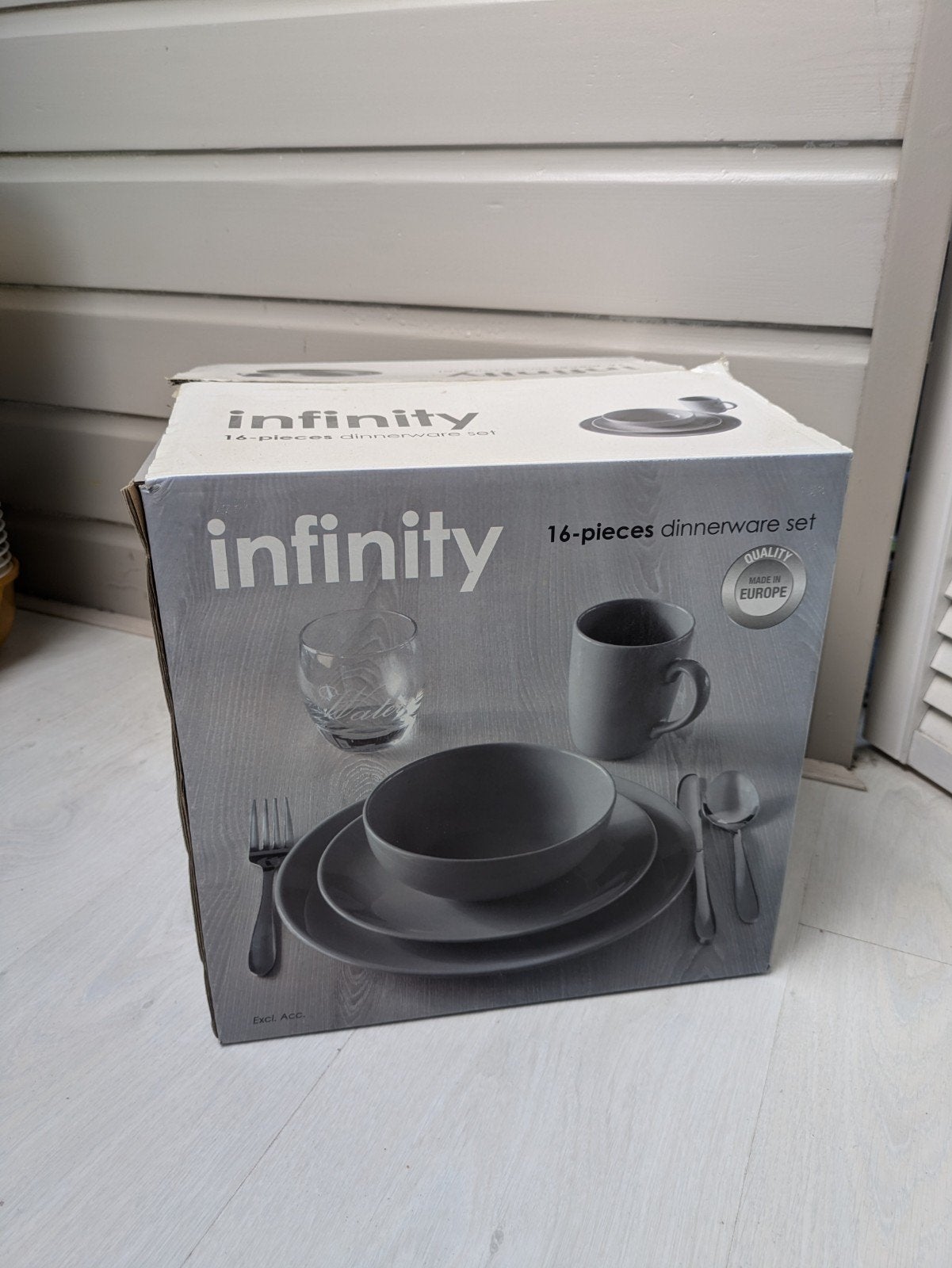 Infinity servies 16-delig - Grijs, Overige merken, Nieuw, Ophalen of Verzenden, Overige stijlen