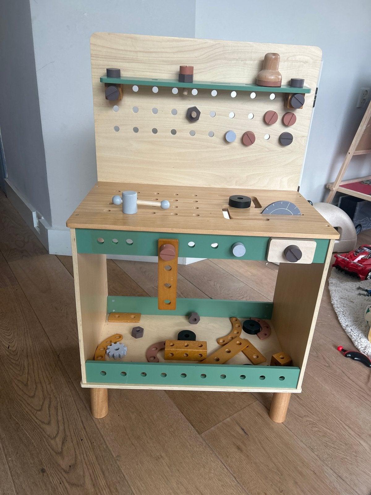 Houten werkbank met accessoires, Ophalen, Gebruikt, Knutselen