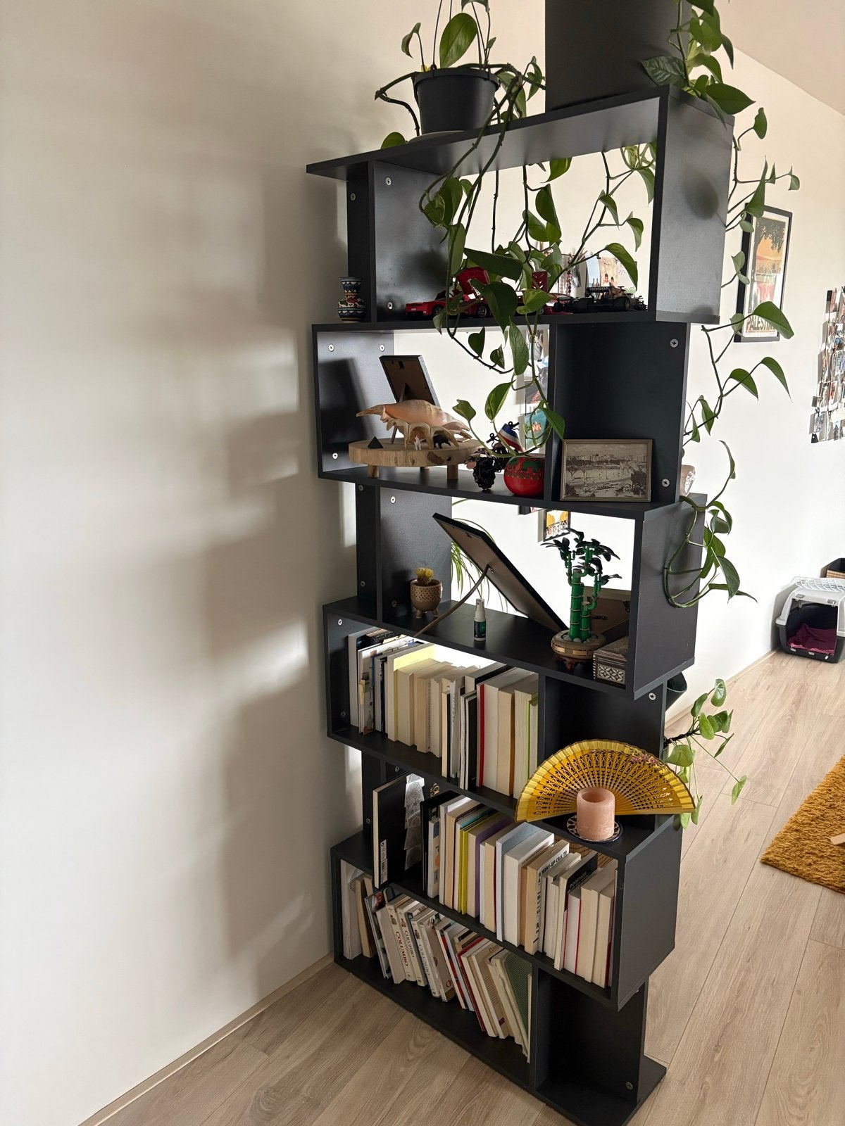 vidaXL Boekenkast Kamerscherm 80x24x192 cm Zwart, Ophalen, Met plank(en), Nieuw, 50 tot 100 cm