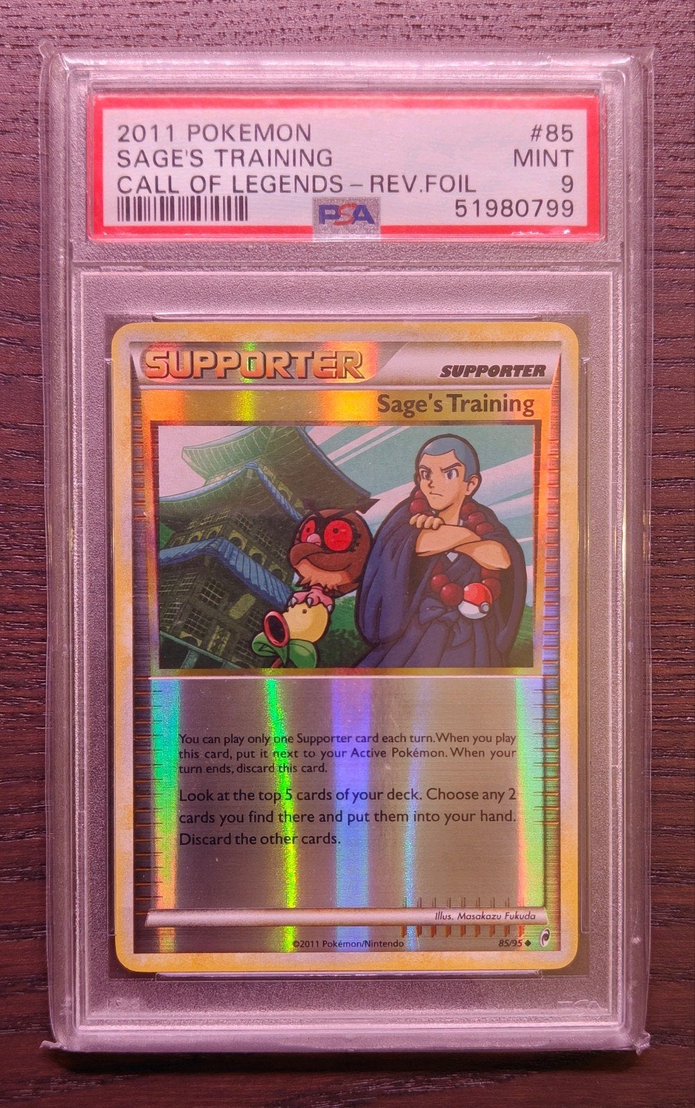 2011 Sage's Training Call Of Legends Reverse Holo #85 PSA 9, Ophalen of Verzenden