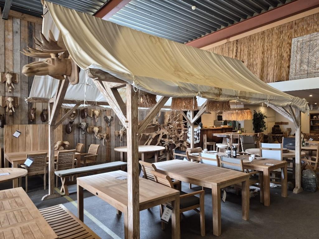 Massief Teakhouten Overkapping / Partytent – Showmodel, Ophalen, Partytent, Minder dan 4 meter, 2 meter of meer