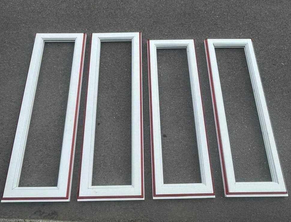 NIEUW 2x set van 2 Lange Ramen Hardhout Zonder Glas & Kozijn, Ophalen, Minder dan 75 cm, Raamkozijn, Nieuw