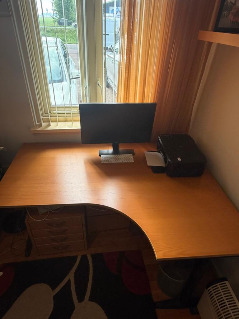 Houten bureau, Ophalen, Gebruikt, Scandinavisch, Hoekbureau
