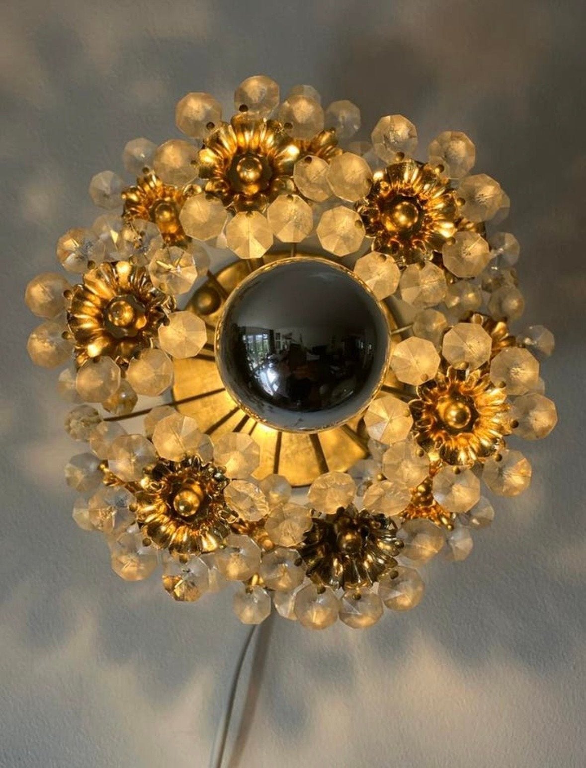 Palwa Flower Tafellamp/Plafondlamp - Jaren 60/70, Antiek en Kunst, Ophalen of Verzenden