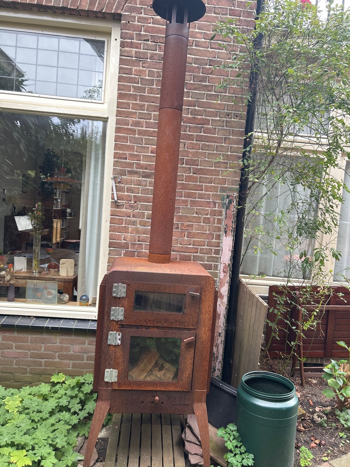 Robuuste buitenhaard/houtkachel/pizza oven van Productlab, Tuin en Terras, Ophalen, Gebruikt